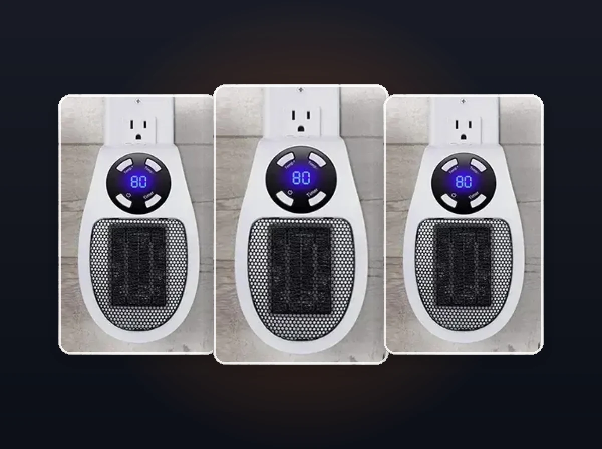 Toasty Heater™ Plug-In PTC Ceramic Wall Heater With Built-In Pass-Through AC Outlet Package Contents